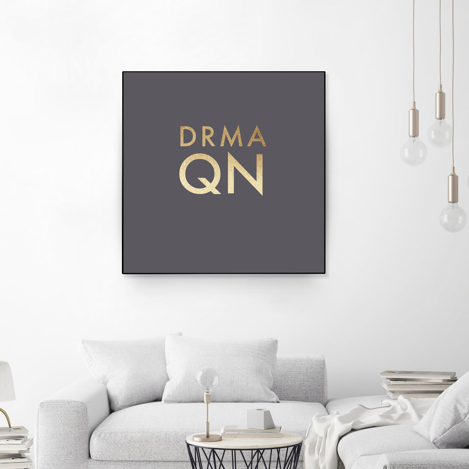 Drama Queen on Slate Grey by Dominique Van Roey on GIANT ART - gray typography