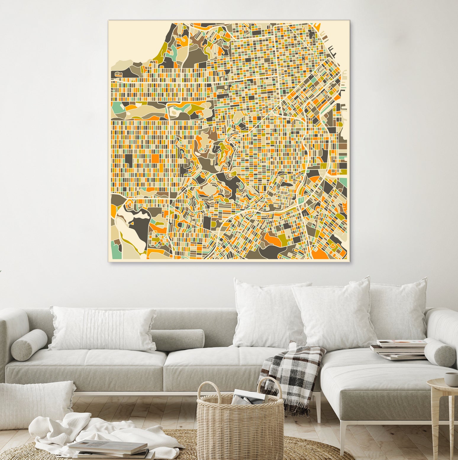 San Francisco map by Jazzberry Blue on GIANT ART - pink vector illustration