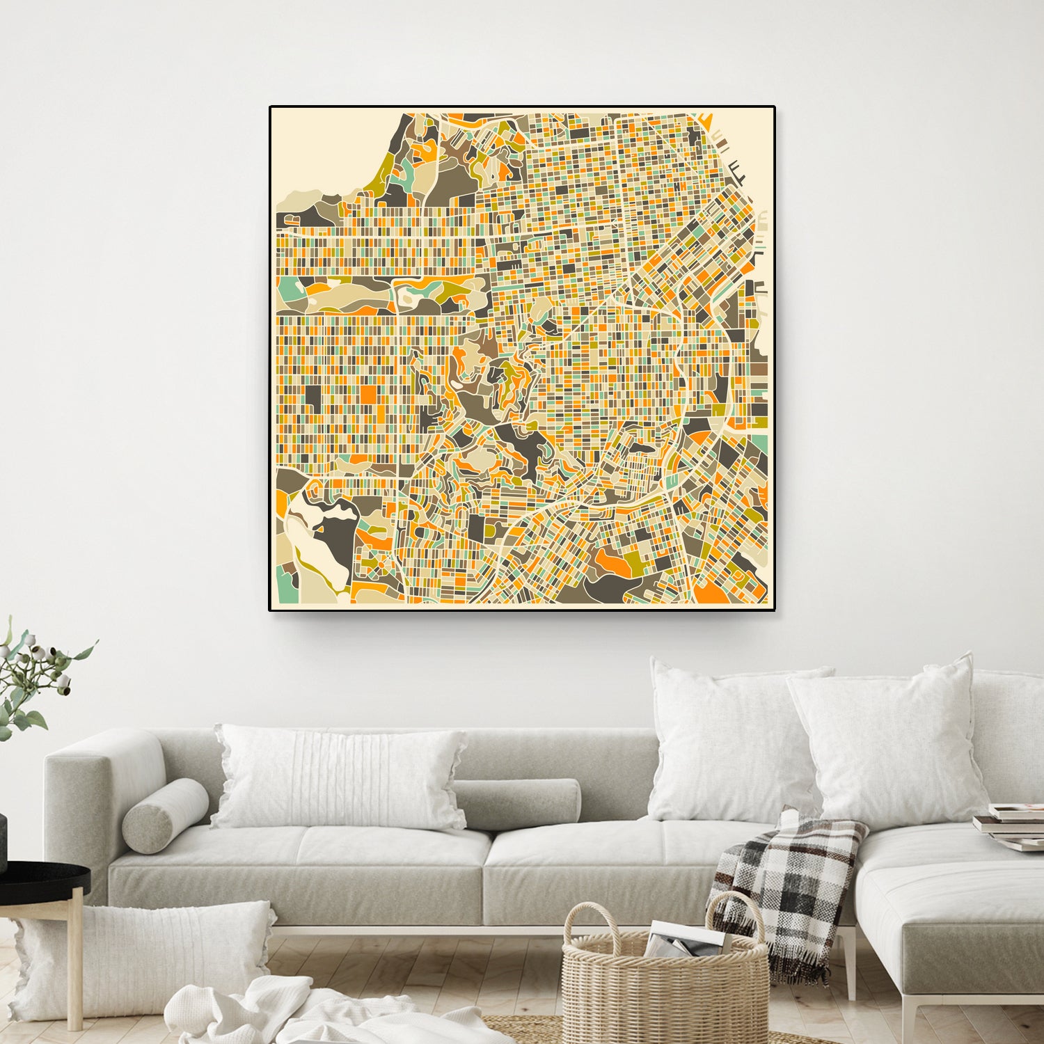 San Francisco map by Jazzberry Blue on GIANT ART - pink vector illustration