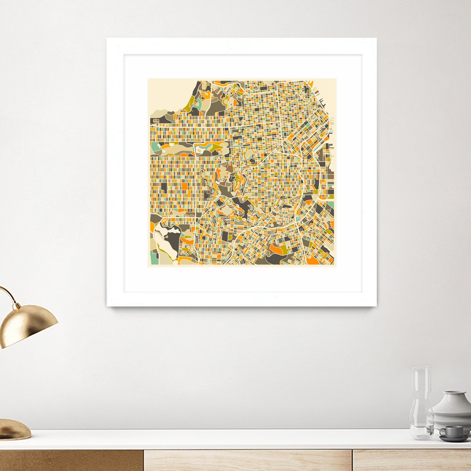 San Francisco map by Jazzberry Blue on GIANT ART - pink vector illustration