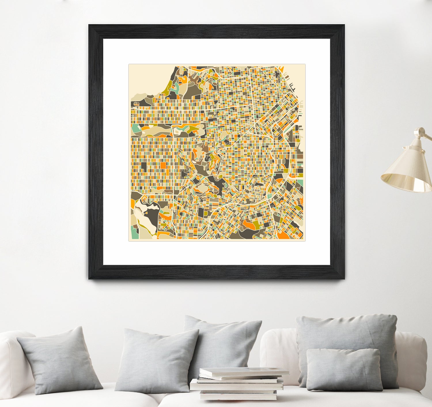 San Francisco map by Jazzberry Blue on GIANT ART - pink vector illustration