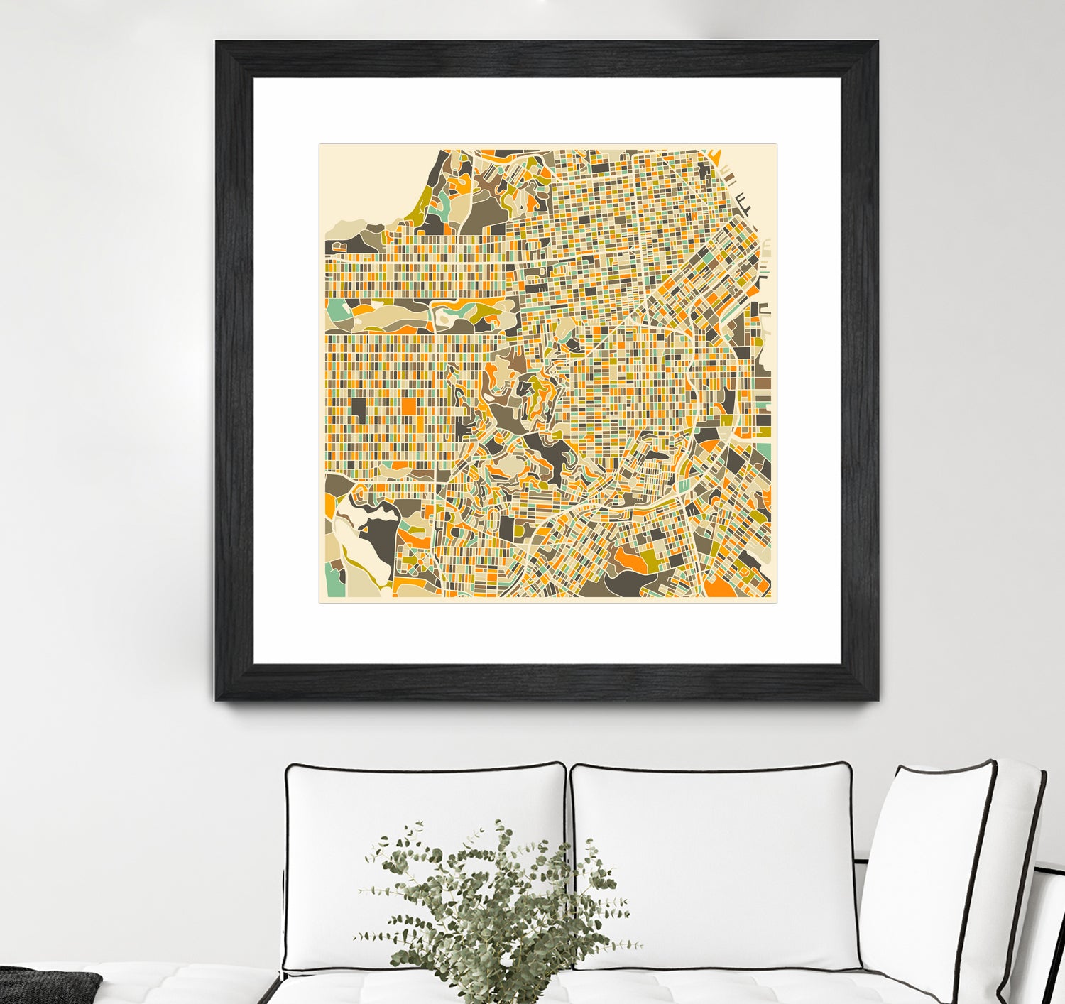 San Francisco map by Jazzberry Blue on GIANT ART - pink vector illustration