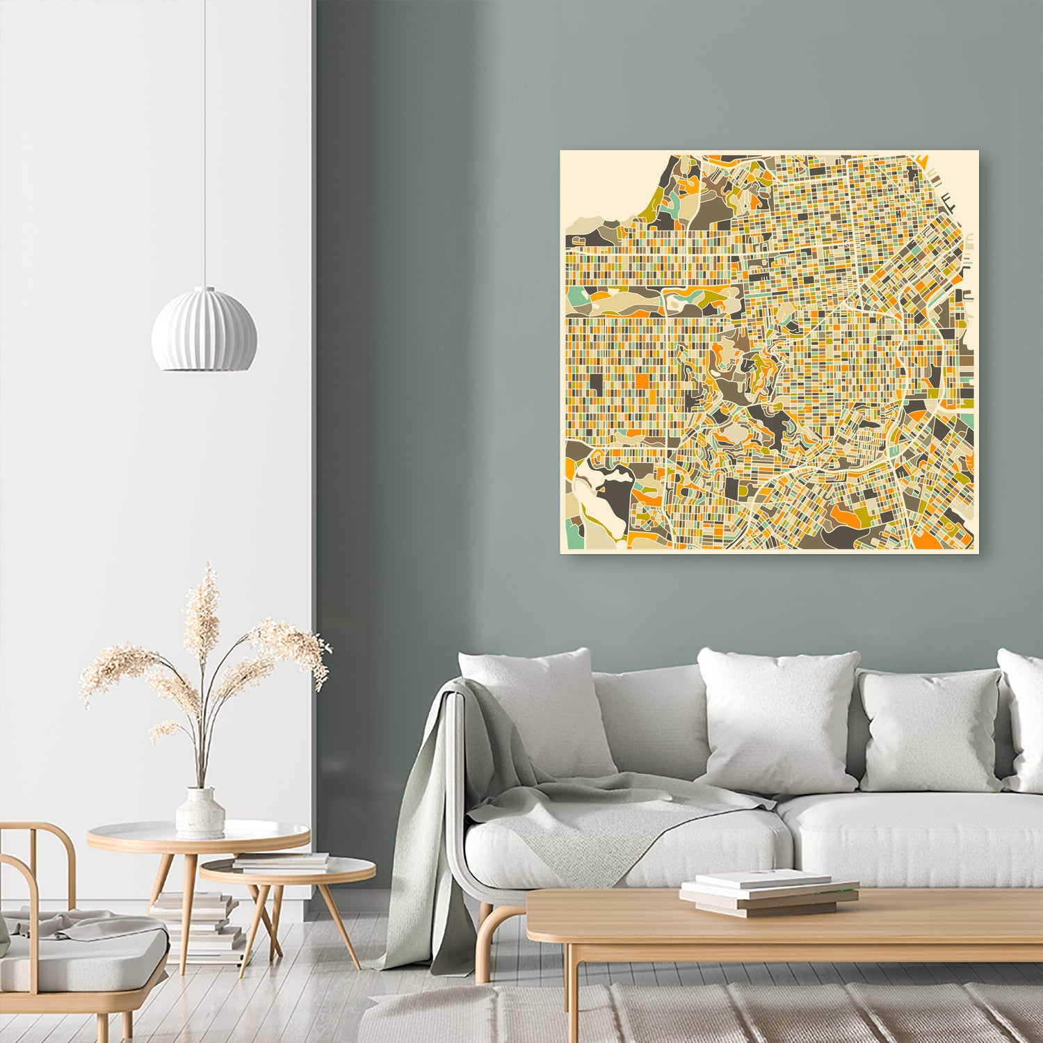 San Francisco map by Jazzberry Blue on GIANT ART - pink vector illustration