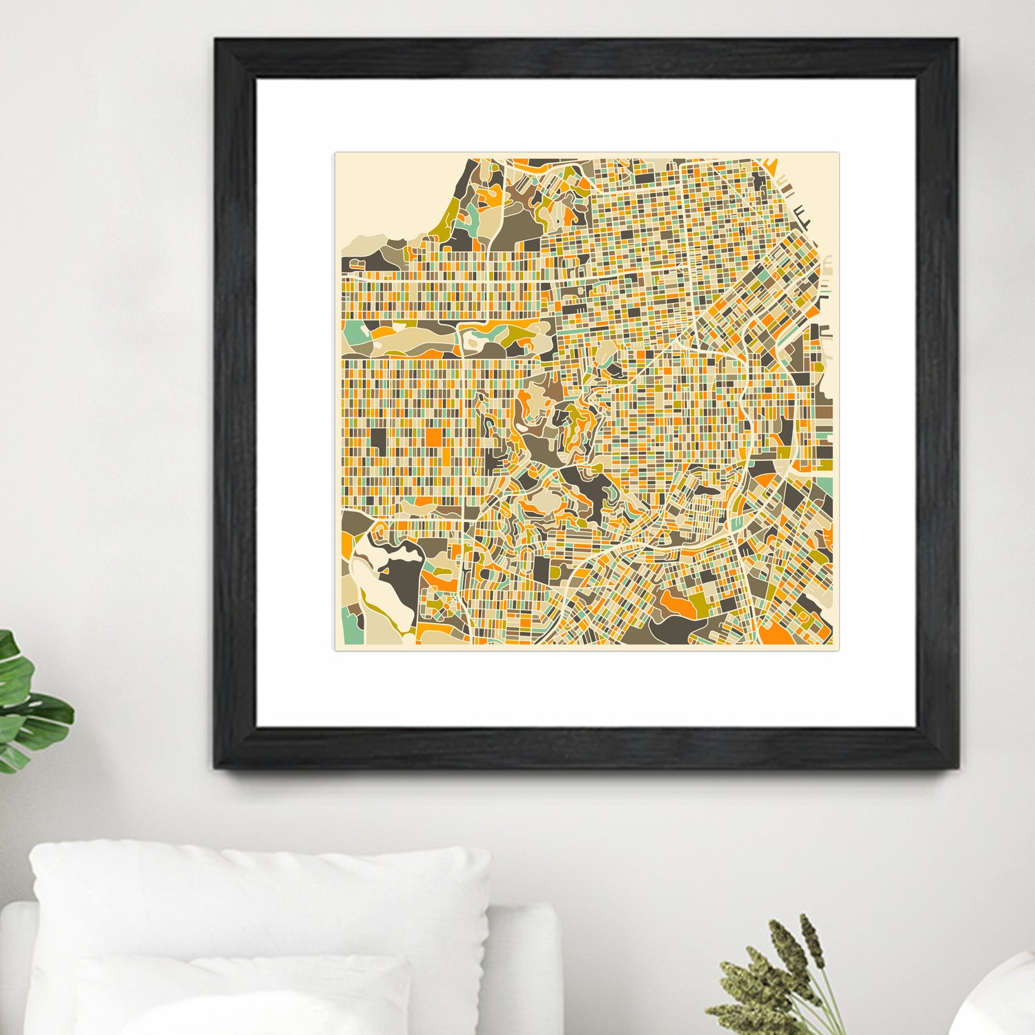 San Francisco map by Jazzberry Blue on GIANT ART - pink vector illustration