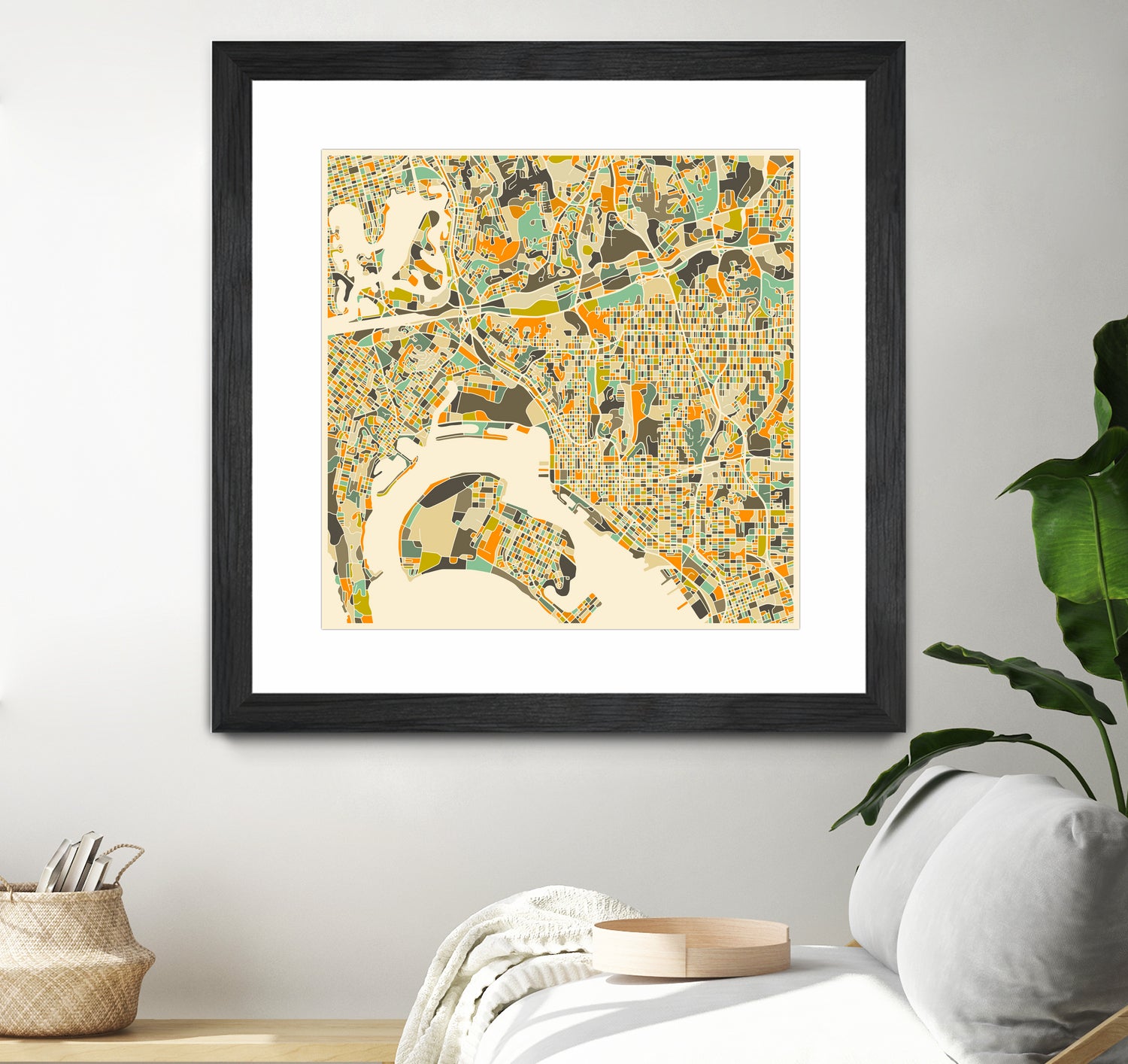 San Diego Map by Jazzberry Blue on GIANT ART - orange vector illustration