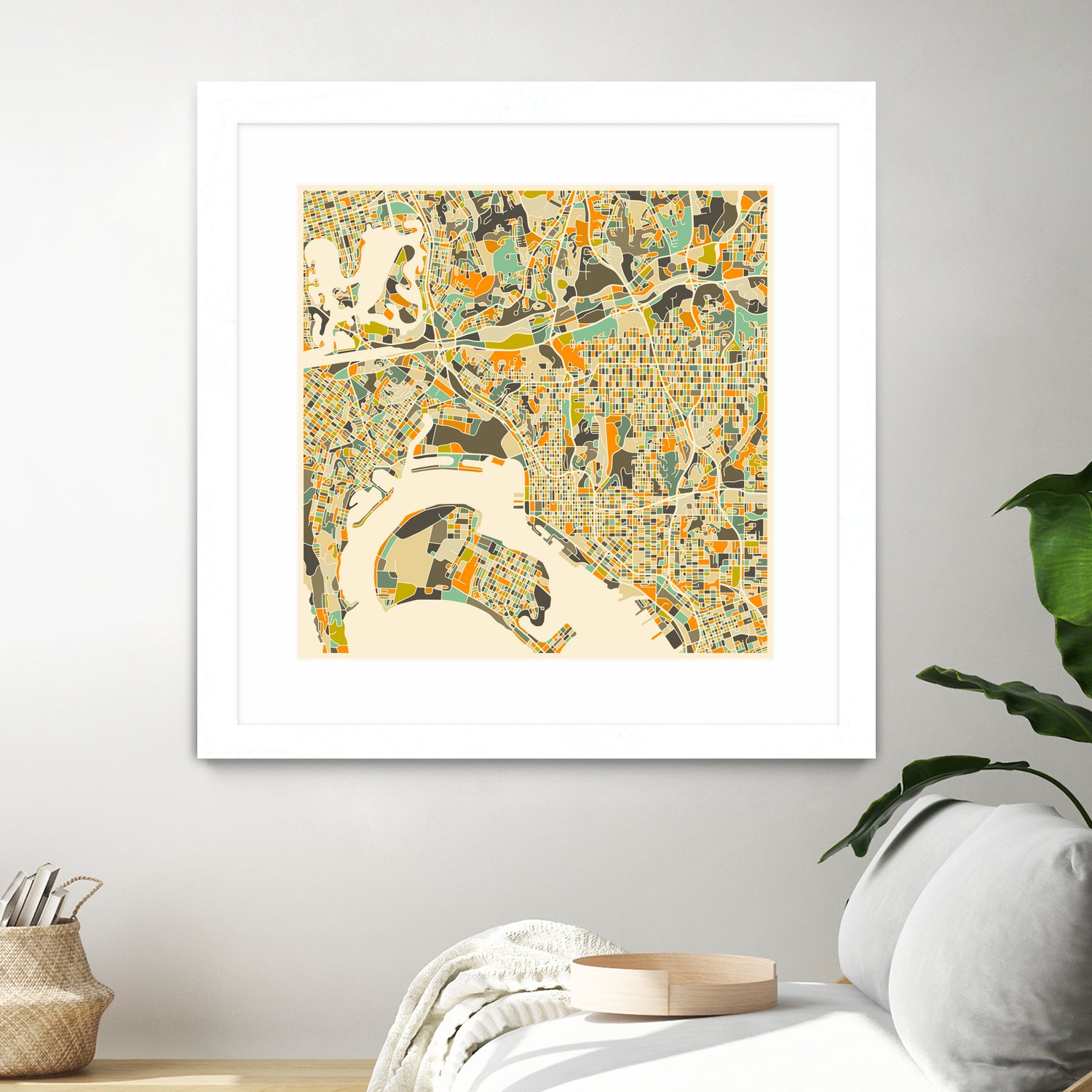 San Diego Map by Jazzberry Blue on GIANT ART - orange vector illustration