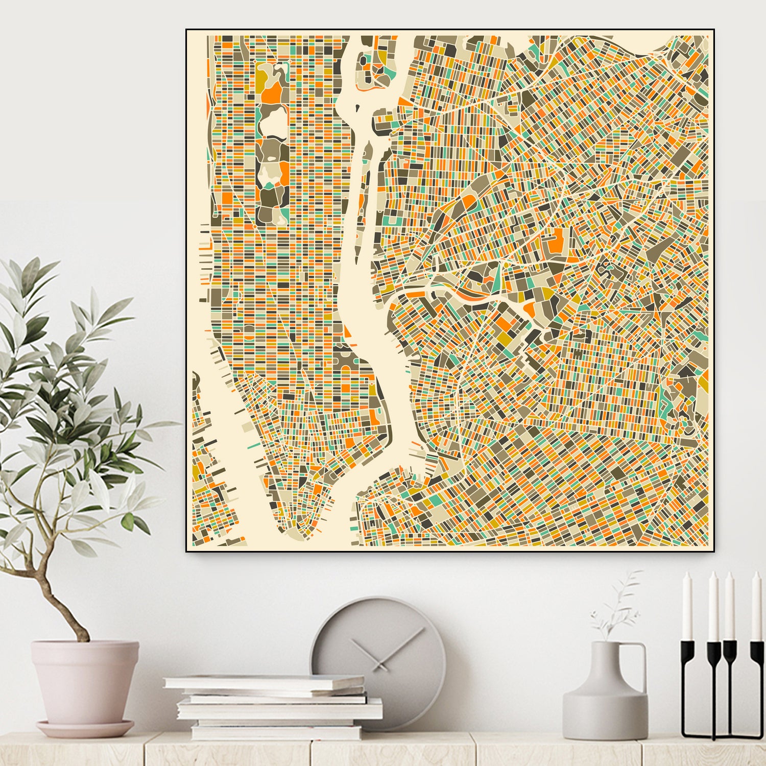 New York by Jazzberry Blue on GIANT ART - orange vector illustration