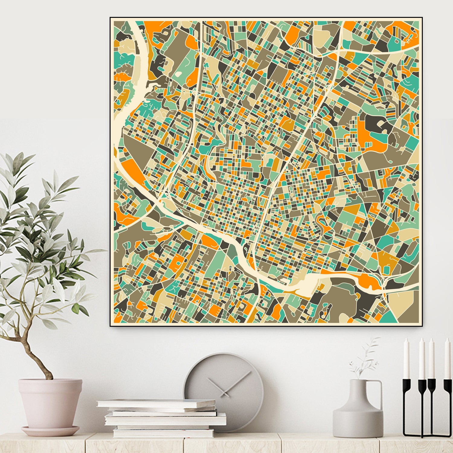 Austin Texas by Jazzberry Blue on GIANT ART - orange vector illustration