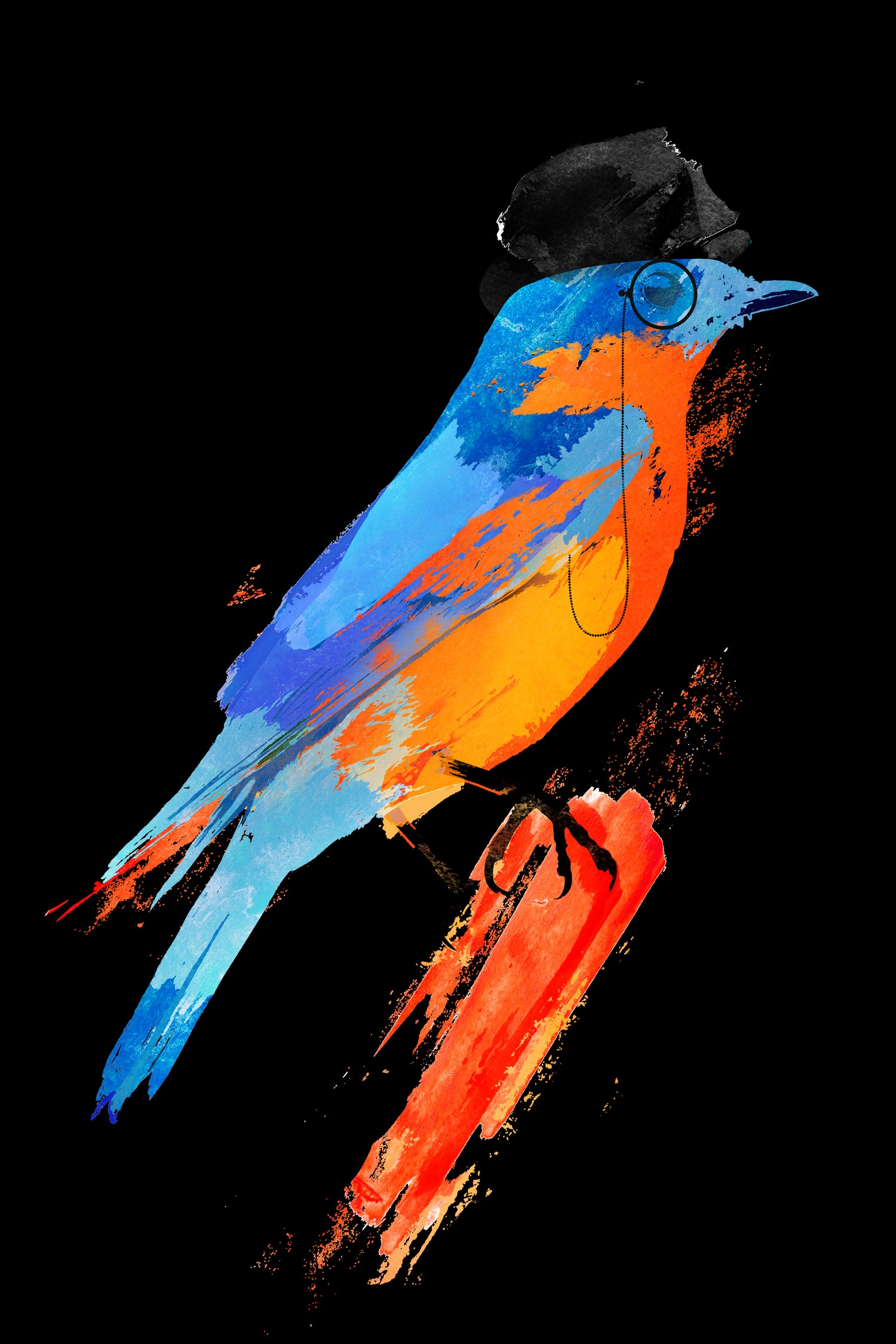 Lord Birdy by Robert Farkas on GIANT ART - blue digital painting