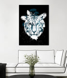 white tiger by Robert Farkas on GIANT ART - blue digital painting