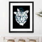 white tiger by Robert Farkas on GIANT ART - blue digital painting