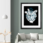 white tiger by Robert Farkas on GIANT ART - blue digital painting