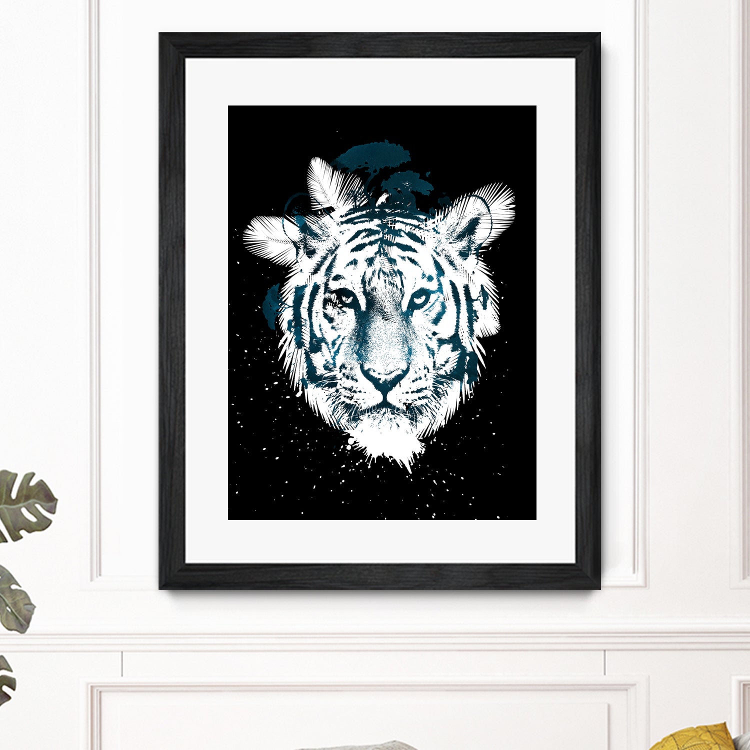 white tiger by Robert Farkas on GIANT ART - blue digital painting