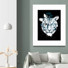 white tiger by Robert Farkas on GIANT ART - blue digital painting