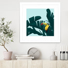 Green Toucan Tropical Banana Leaves Pattern by Brigitte Carre on GIANT ART - green digital painting