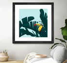 Green Toucan Tropical Banana Leaves Pattern by Brigitte Carre on GIANT ART - green digital painting