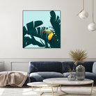 Green Toucan Tropical Banana Leaves Pattern by Brigitte Carre on GIANT ART - green digital painting