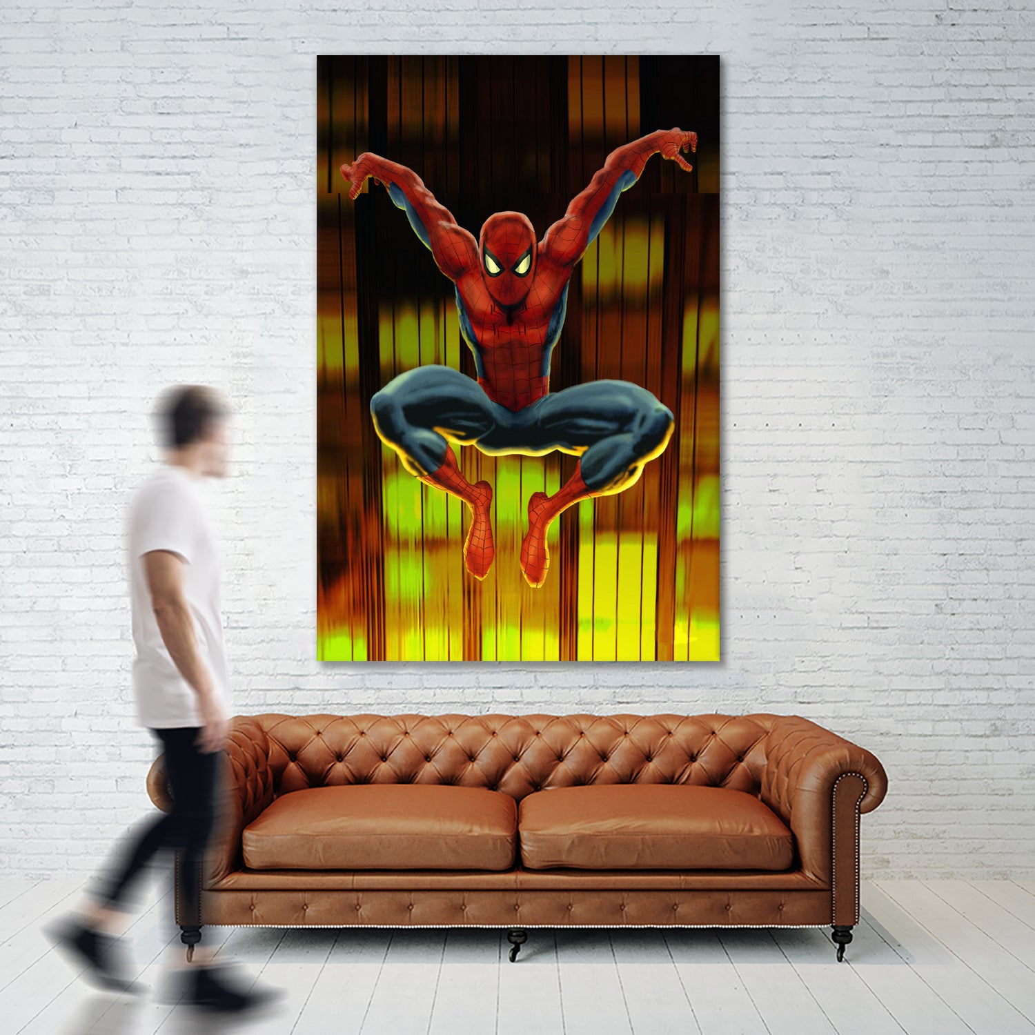 Marvel: Spider-Man Drops By by Dan Avenell on GIANT ART - blue digital painting