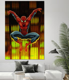 Marvel: Spider-Man Drops By by Dan Avenell on GIANT ART - blue digital painting