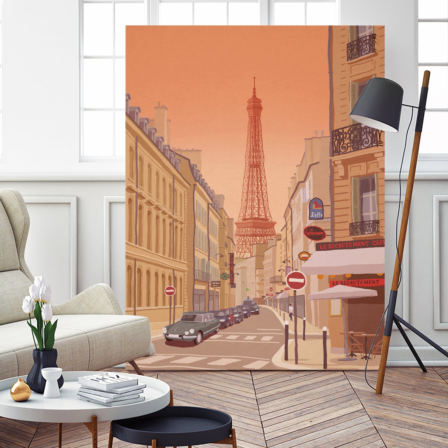 Eiffel Tower Paris by Steve Ash on GIANT ART - yellow digital painting