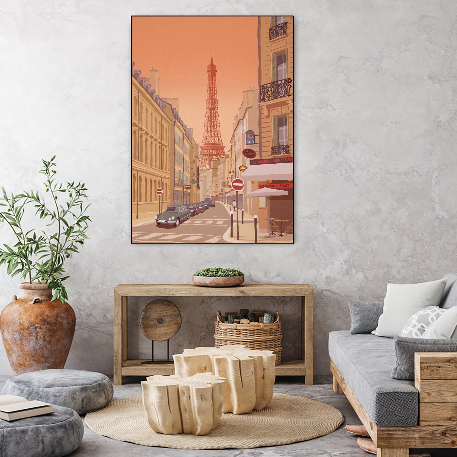 Eiffel Tower Paris by Steve Ash on GIANT ART - yellow digital painting