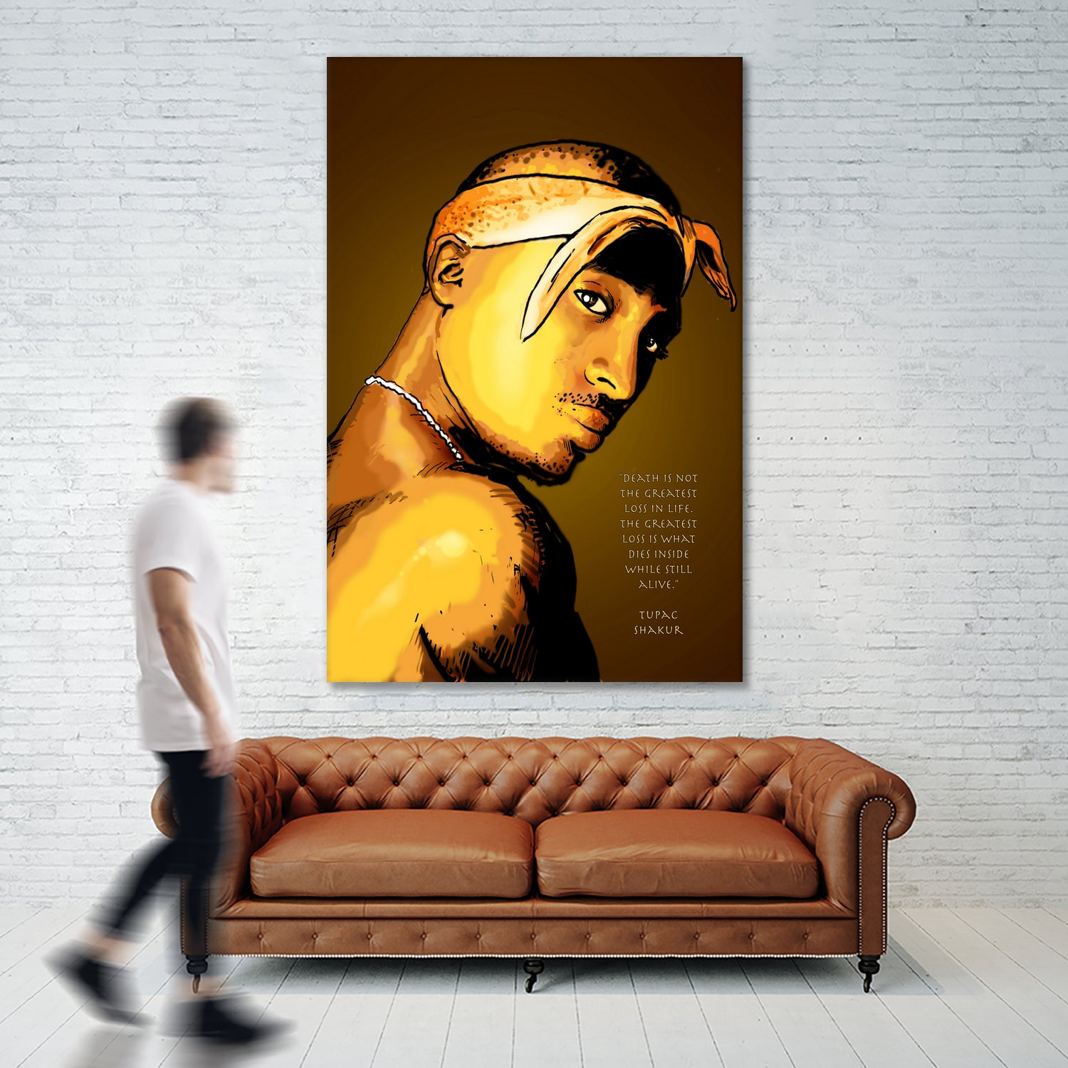 Tupac Shakur by Dan Avenell on GIANT ART - yellow digital painting