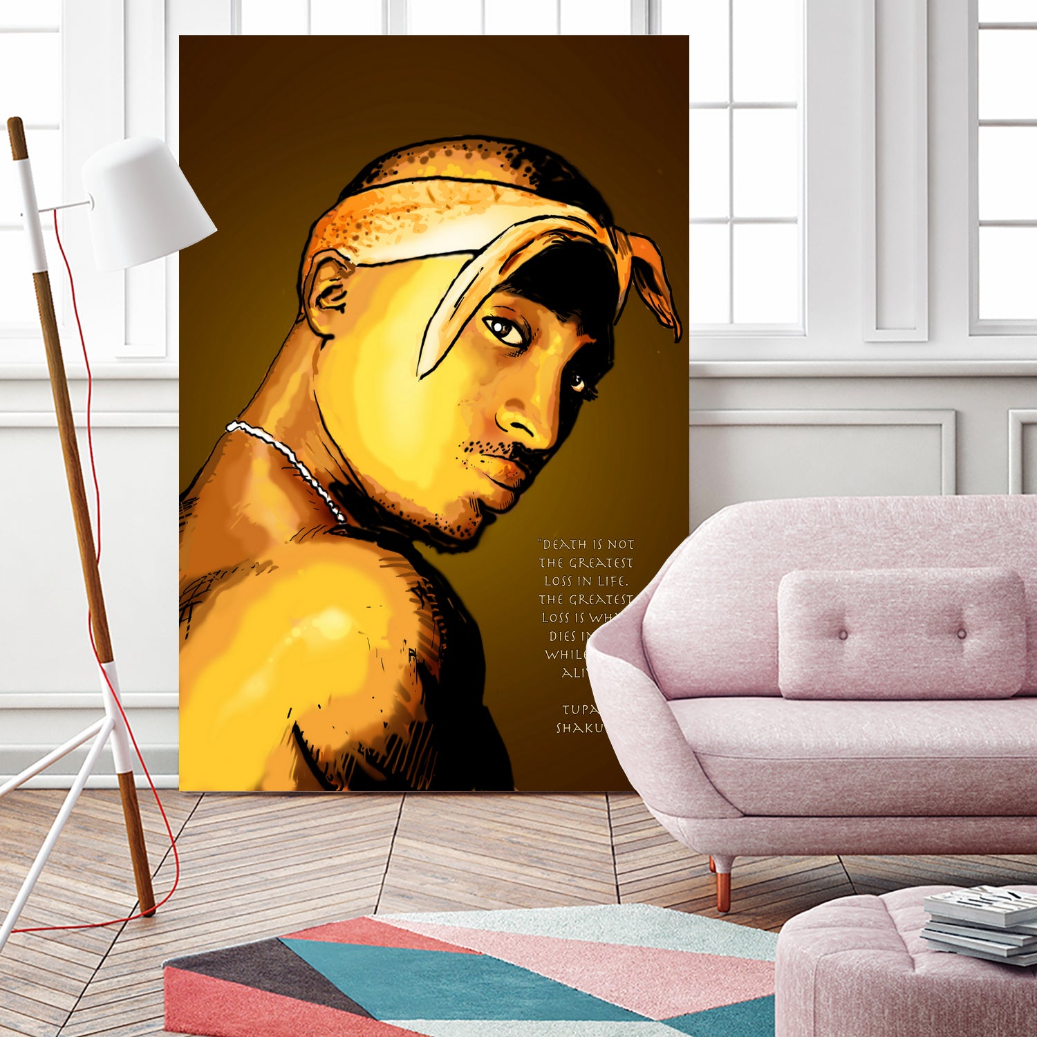 Tupac Shakur by Dan Avenell on GIANT ART - yellow digital painting