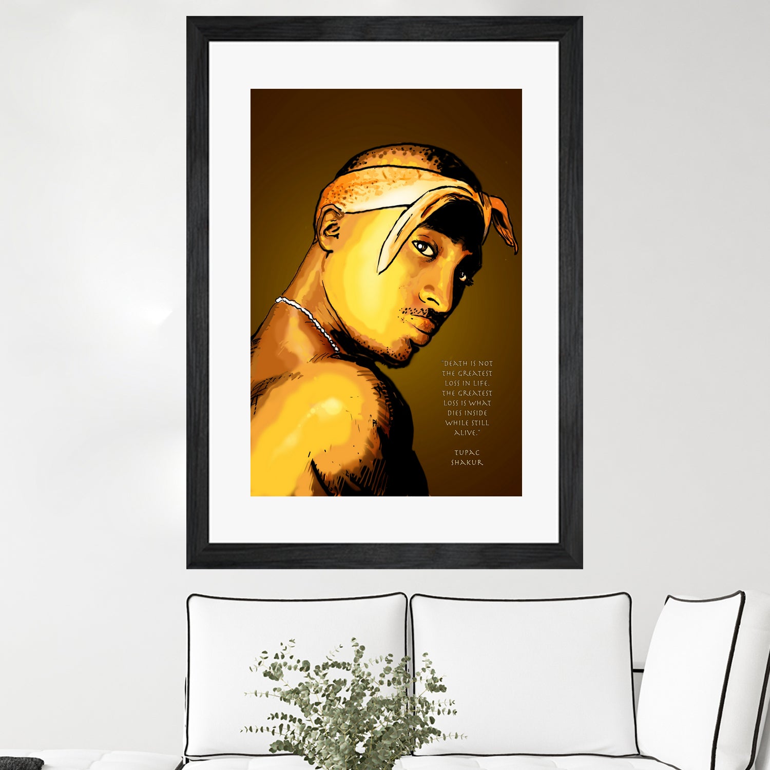 Tupac Shakur by Dan Avenell on GIANT ART - yellow digital painting