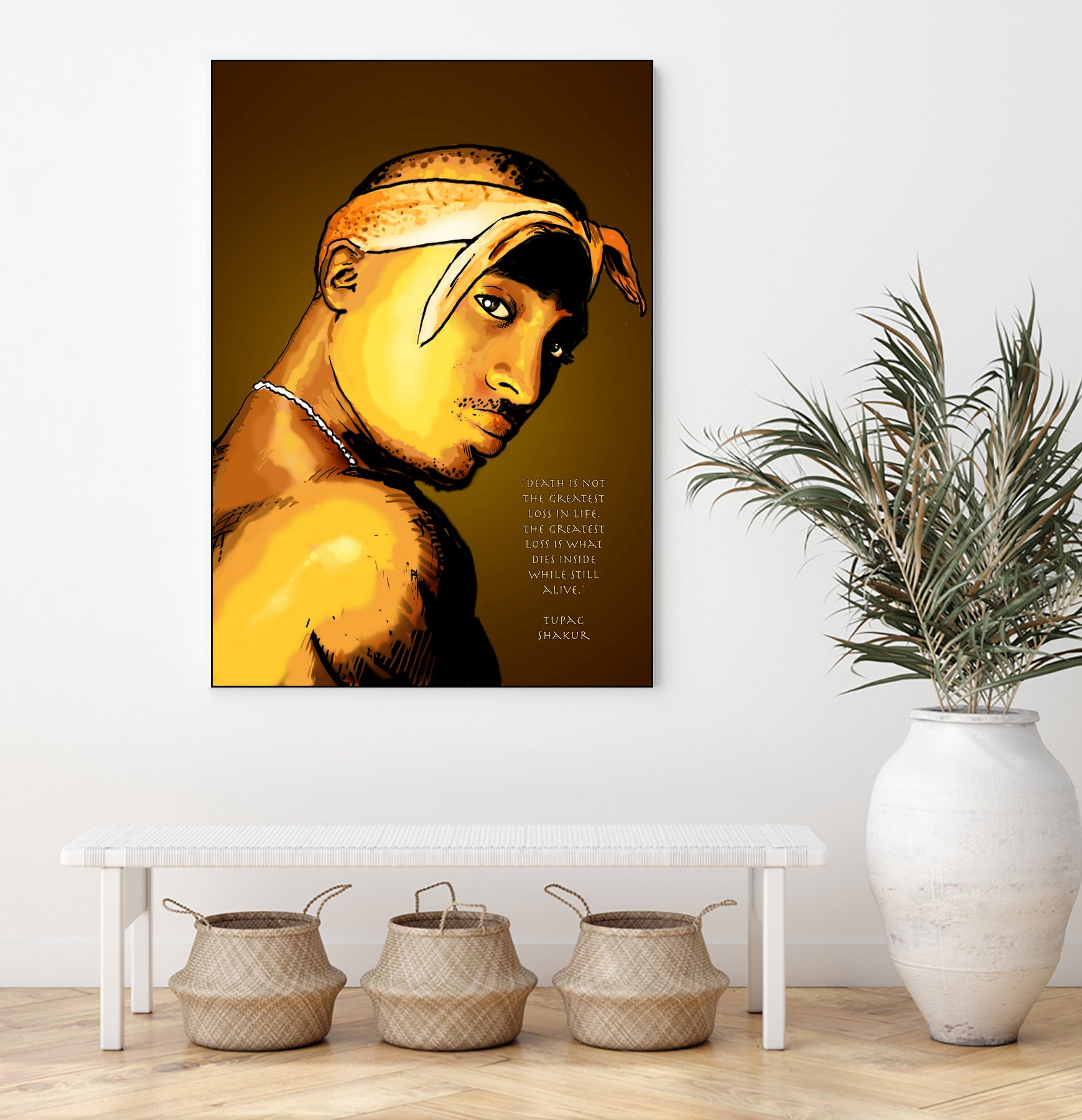 Tupac Shakur by Dan Avenell on GIANT ART - yellow digital painting