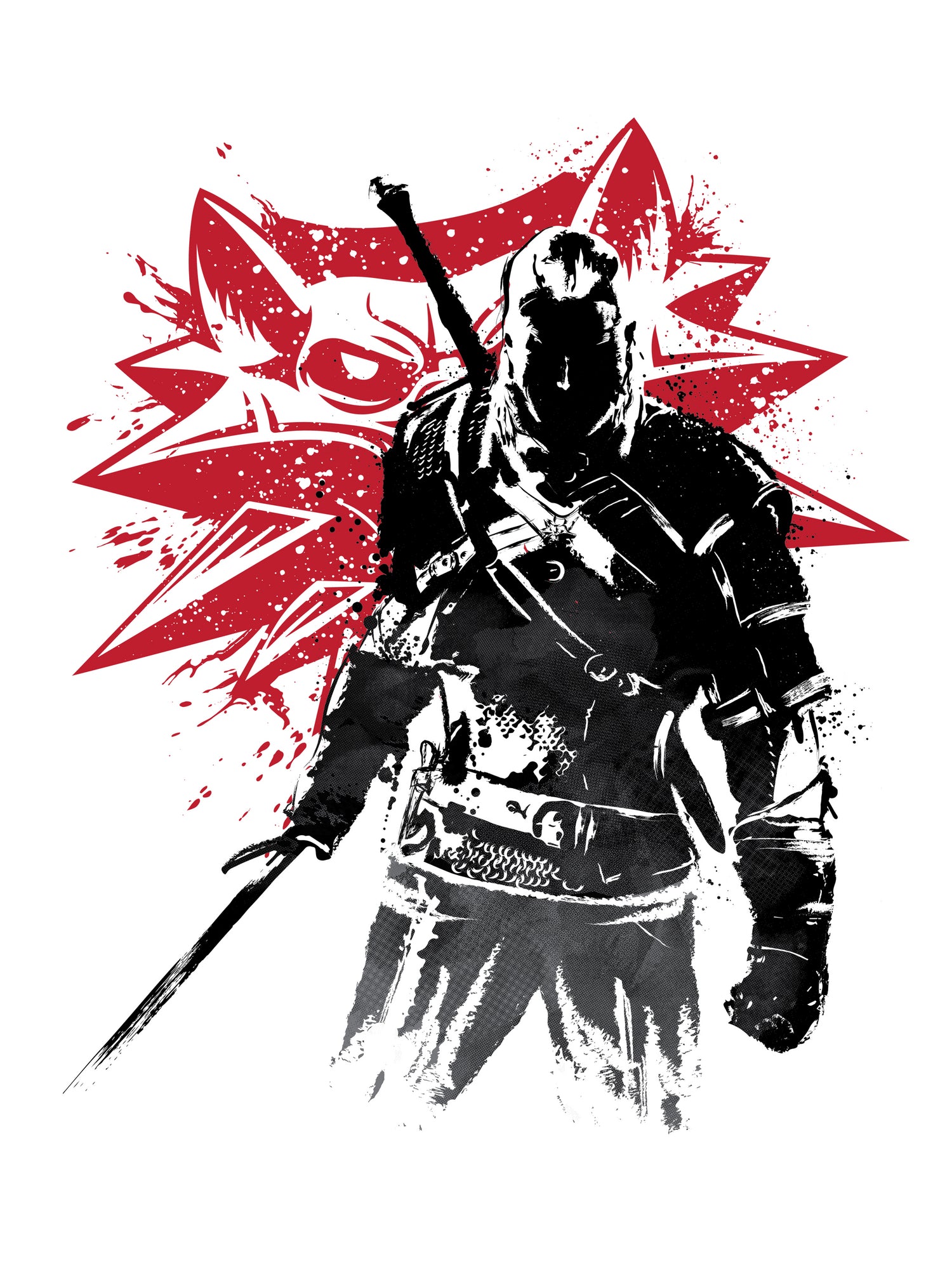 The Witcher sumi-e by Antonio Camarena on GIANT ART - white digital painting