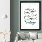 Sharks by Amy Hamilton on GIANT ART - blue mixed media