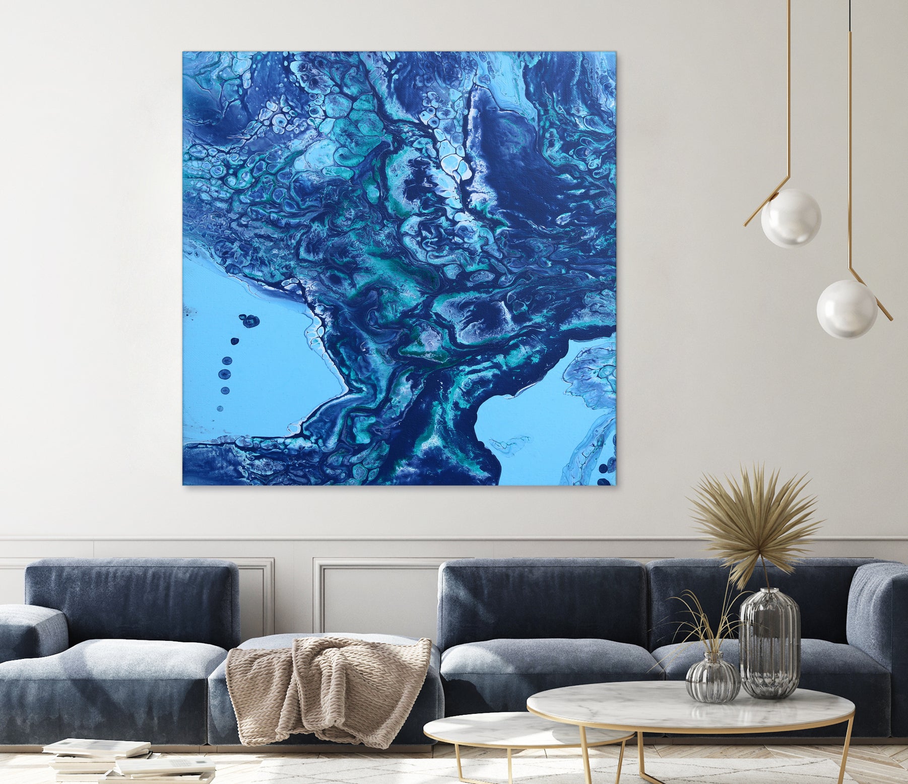 Vesuvius by L. Renee Jones on GIANT ART - blue mixed media