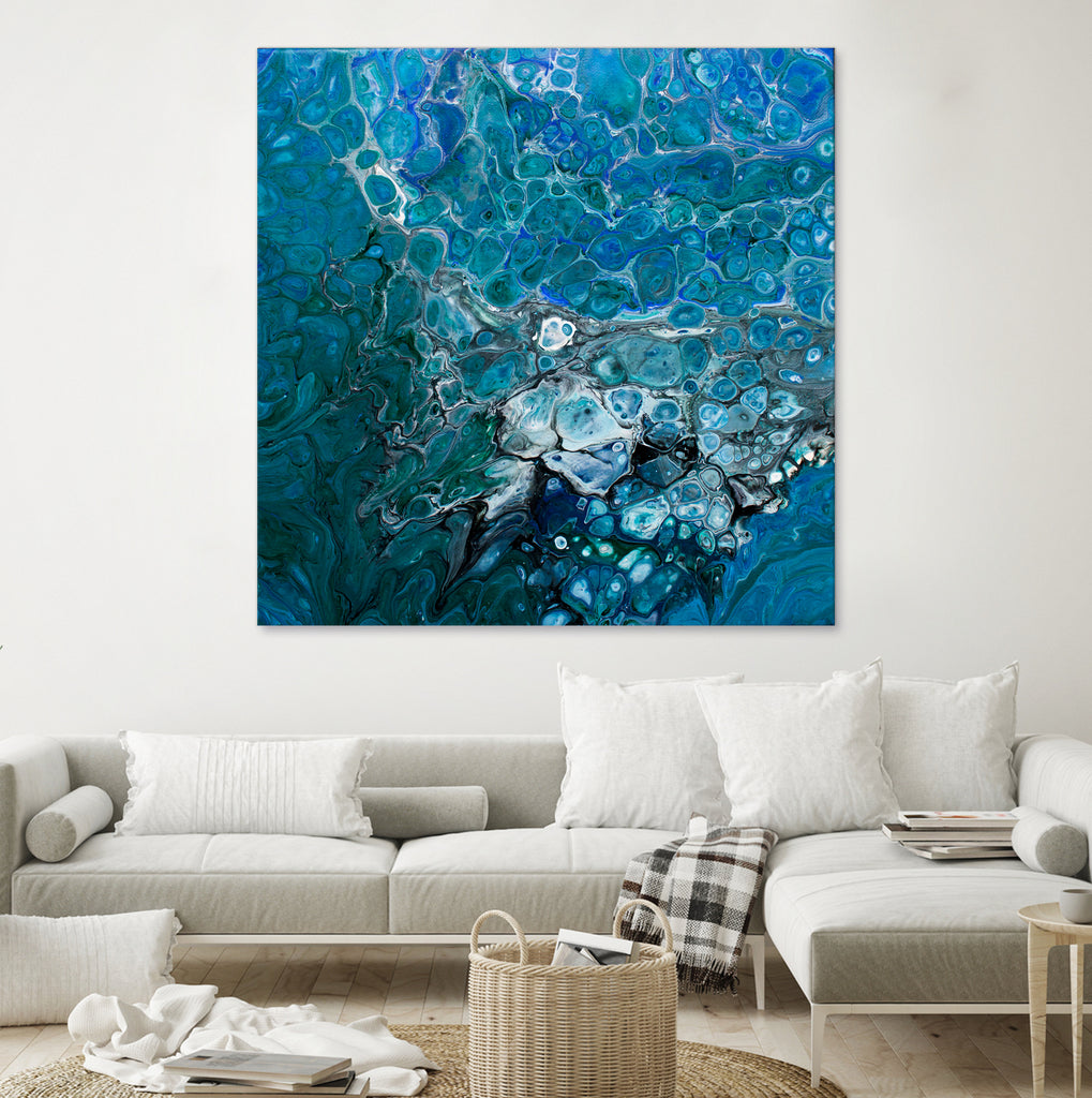 Ocean's Flow by L. Renee Jones on GIANT ART - blue mixed media