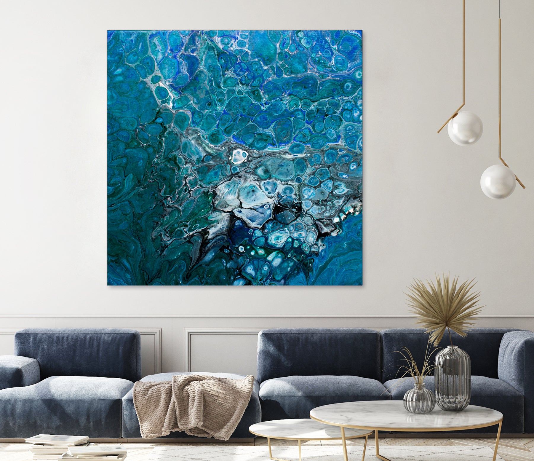 Ocean's Flow by L. Renee Jones on GIANT ART - blue mixed media