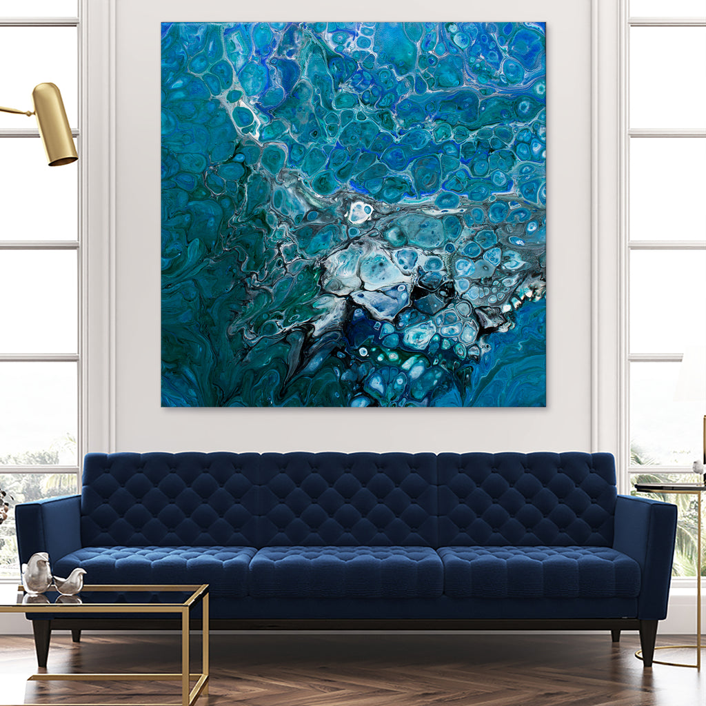 Ocean's Flow by L. Renee Jones on GIANT ART - blue mixed media