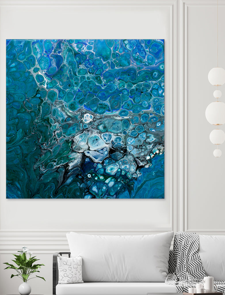 Ocean's Flow by L. Renee Jones on GIANT ART - blue mixed media