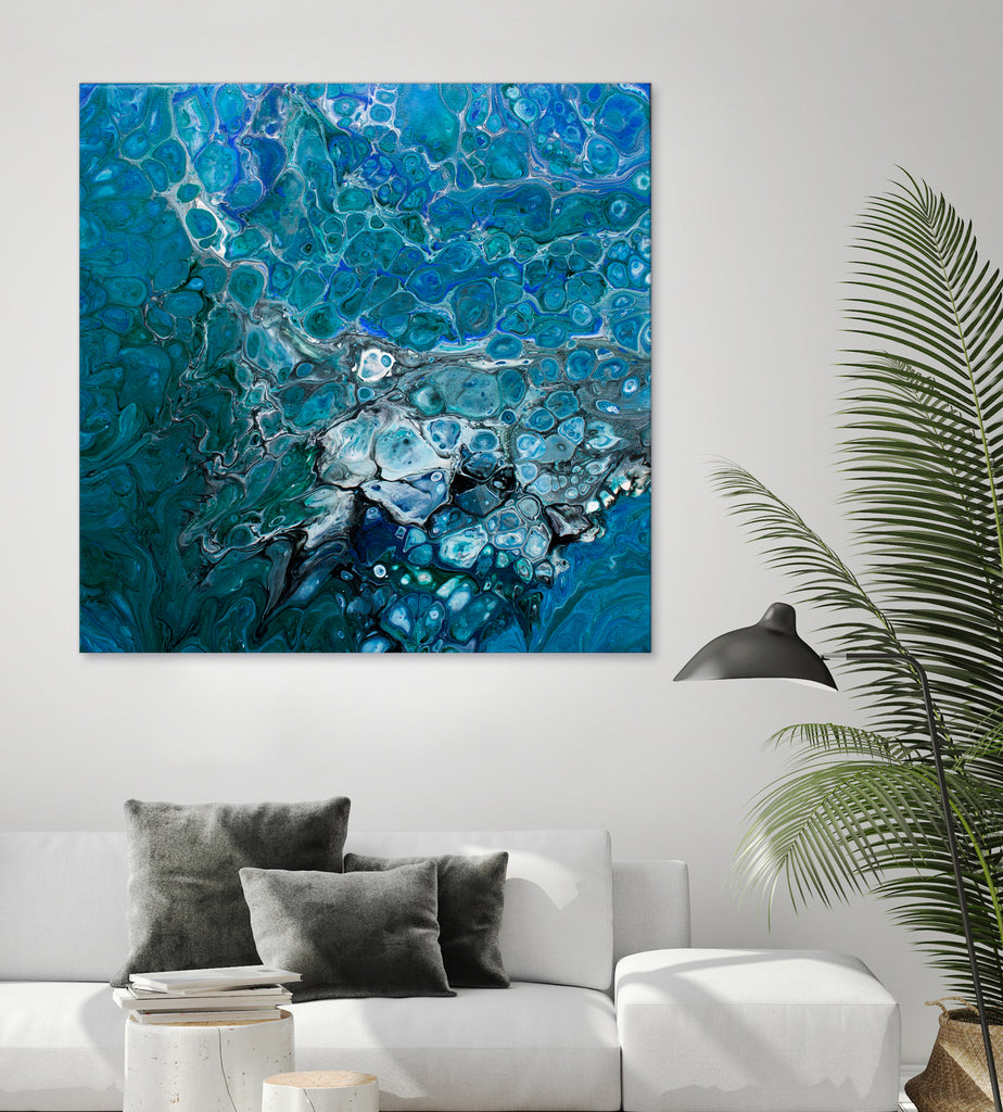 Ocean's Flow by L. Renee Jones on GIANT ART - blue mixed media