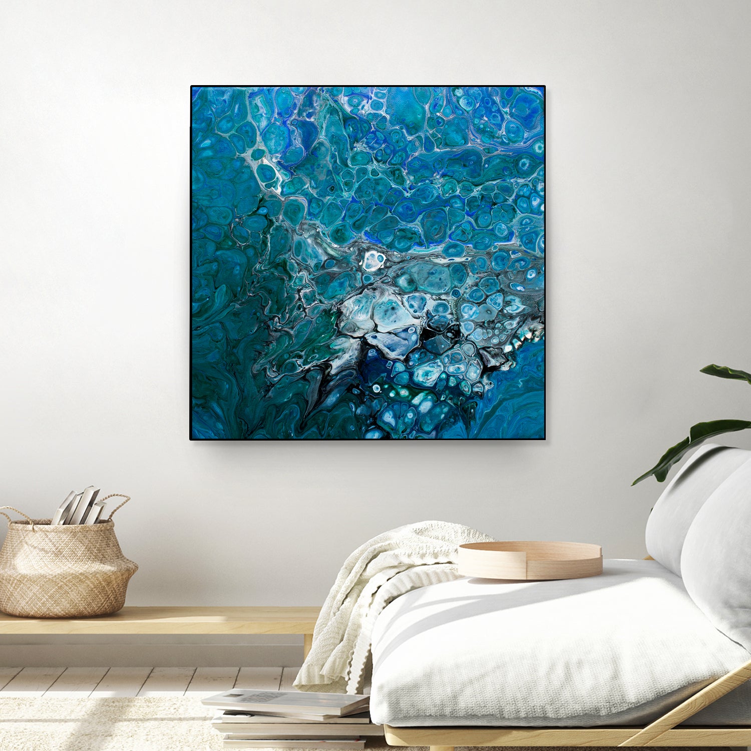 Ocean's Flow by L. Renee Jones on GIANT ART - blue mixed media