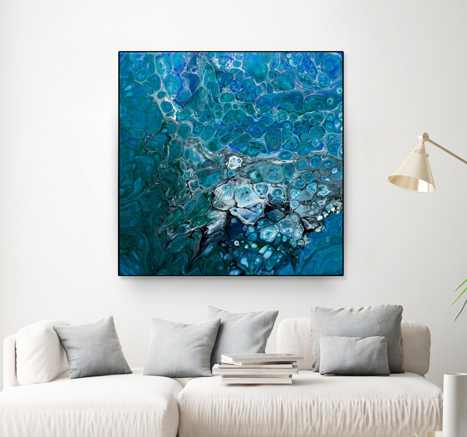 Ocean's Flow by L. Renee Jones on GIANT ART - blue mixed media