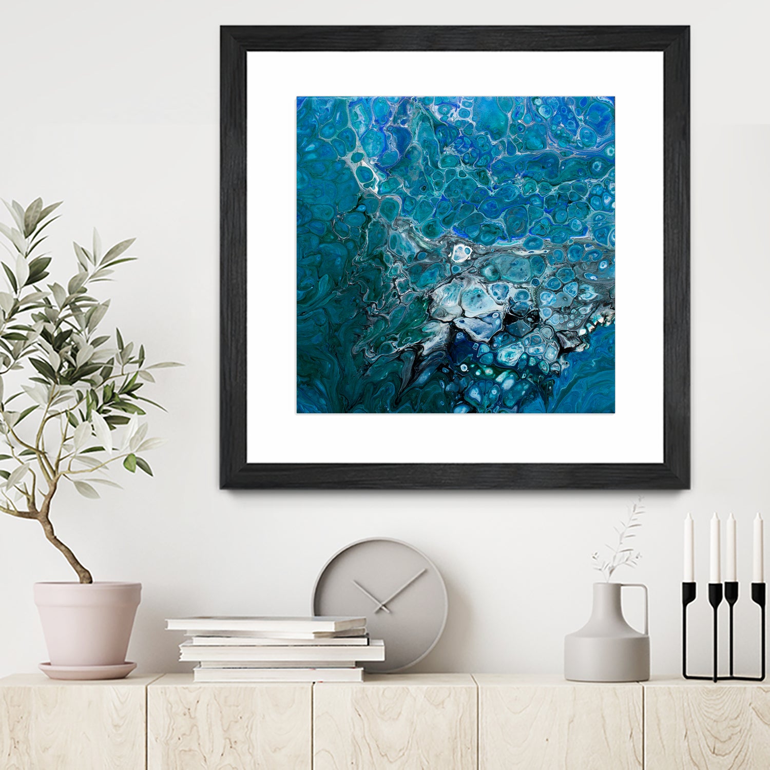 Ocean's Flow by L. Renee Jones on GIANT ART - blue mixed media