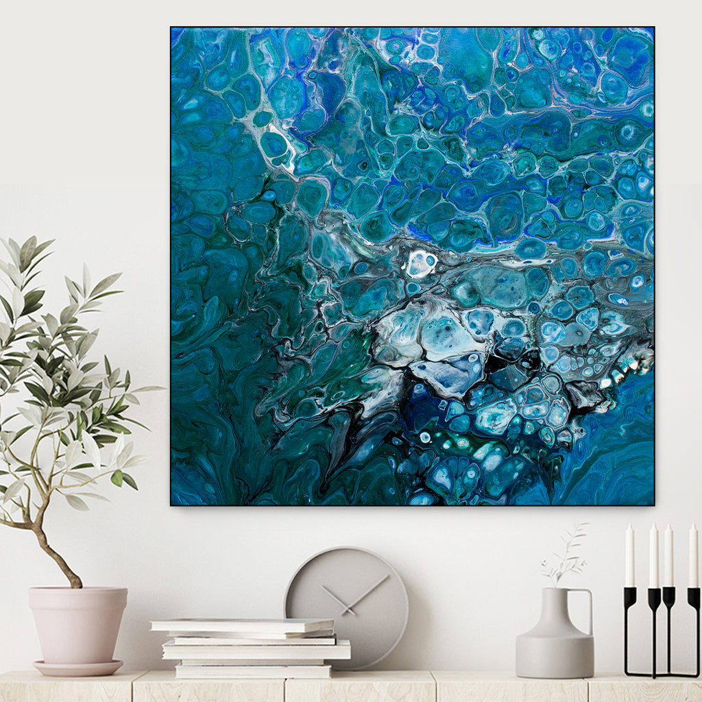 Ocean's Flow by L. Renee Jones on GIANT ART - blue mixed media