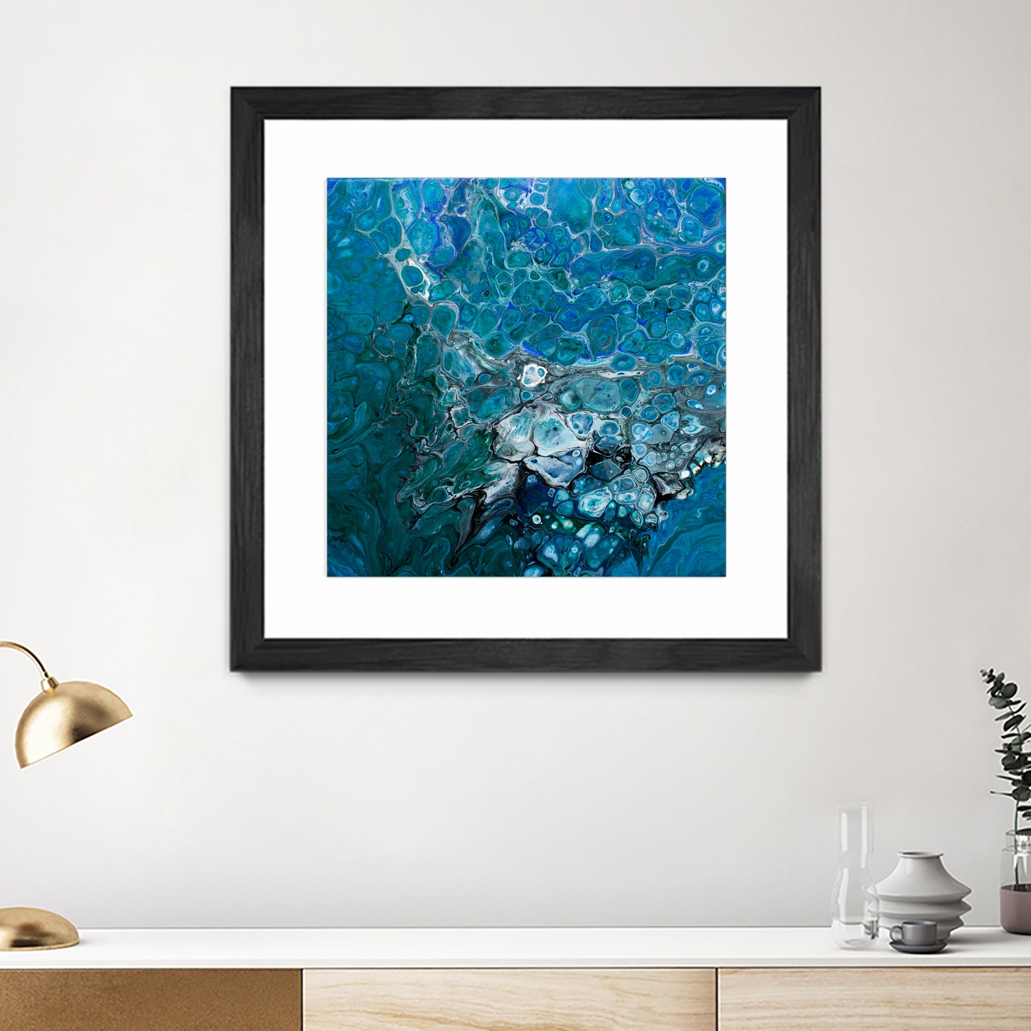 Ocean's Flow by L. Renee Jones on GIANT ART - blue mixed media