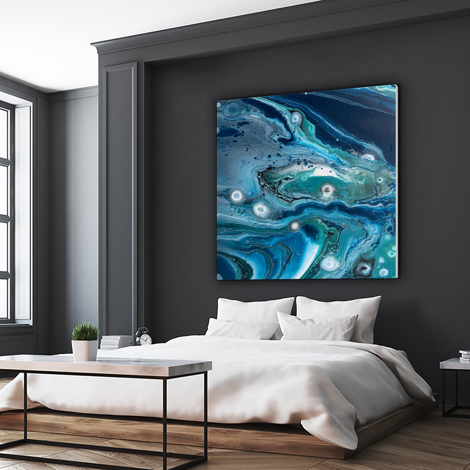 Celestial Seas by L. Renee Jones on GIANT ART - blue mixed media