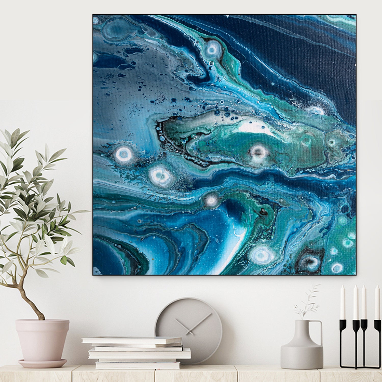 Celestial Seas by L. Renee Jones on GIANT ART - blue mixed media