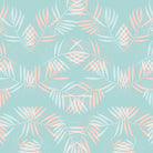 Palm Leaves Lace Pattern on Aqua by Dominique Van Roey on GIANT ART - green digital drawing