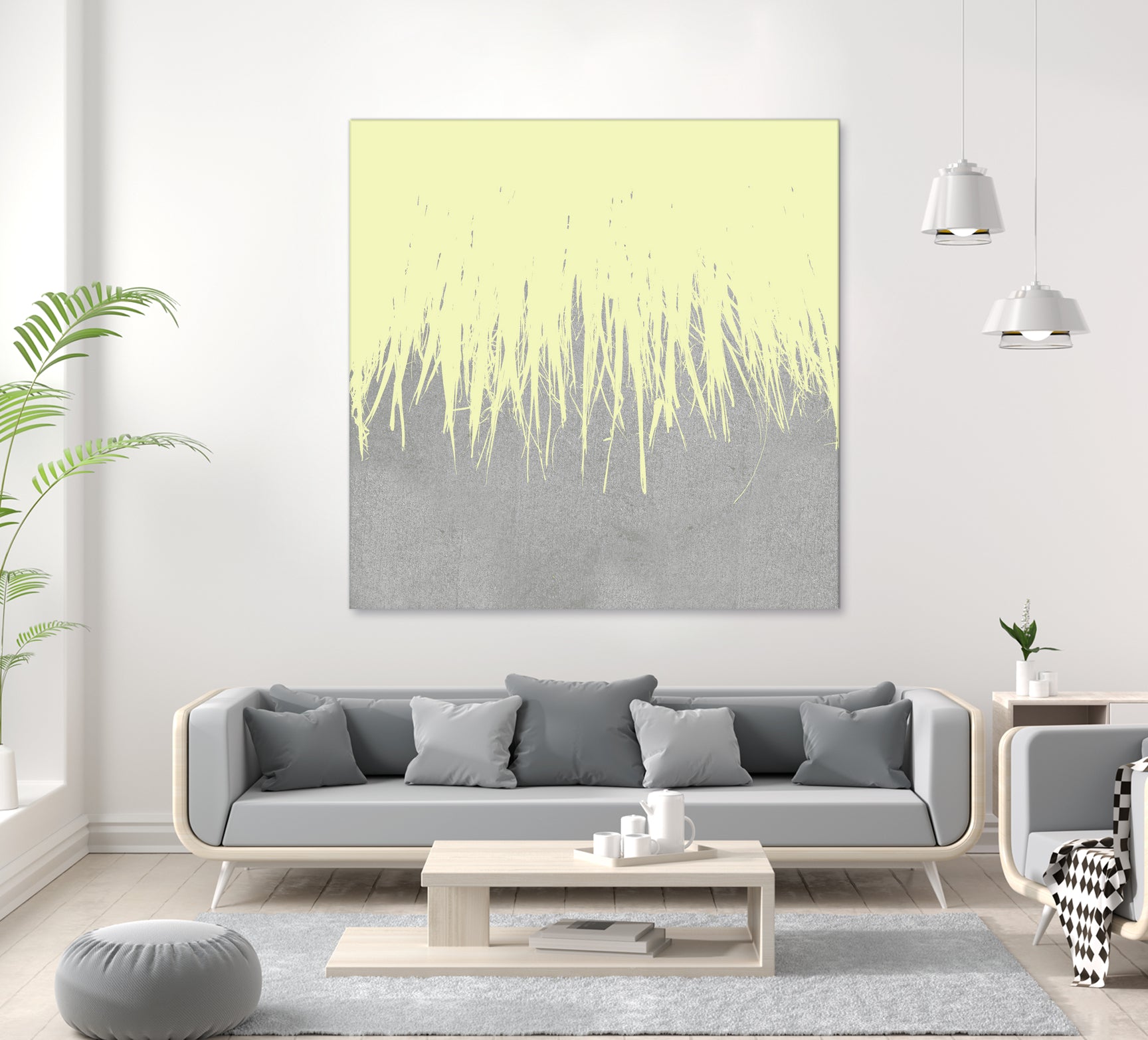 Concrete Fringe Yellow by Emeline Tate-Robertson on GIANT ART - yellow digital painting