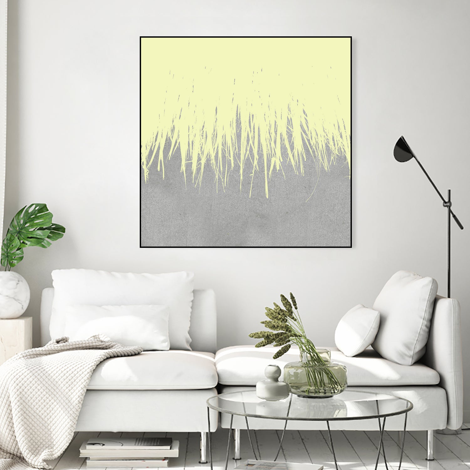 Concrete Fringe Yellow by Emeline Tate-Robertson on GIANT ART - yellow digital painting