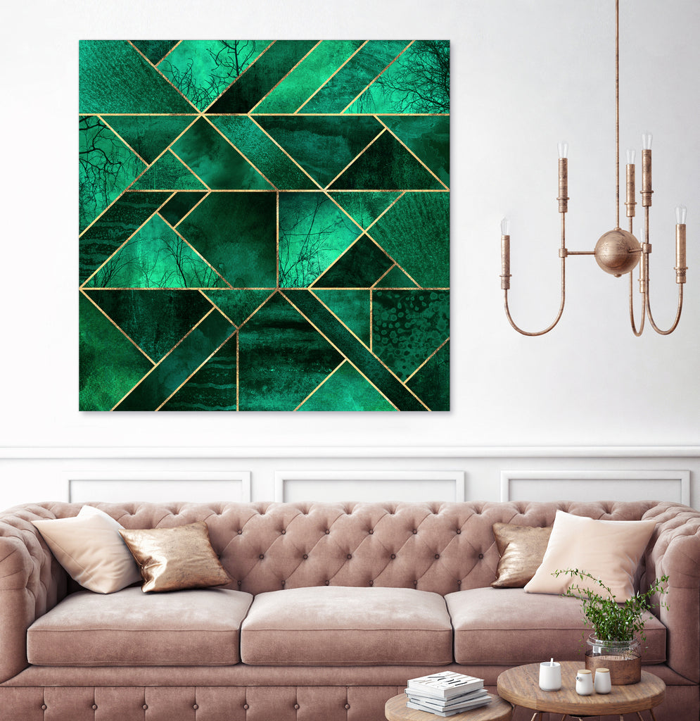 Abstract Nature - Emerald Green by Elisabeth Fredriksson on GIANT ART - green digital painting