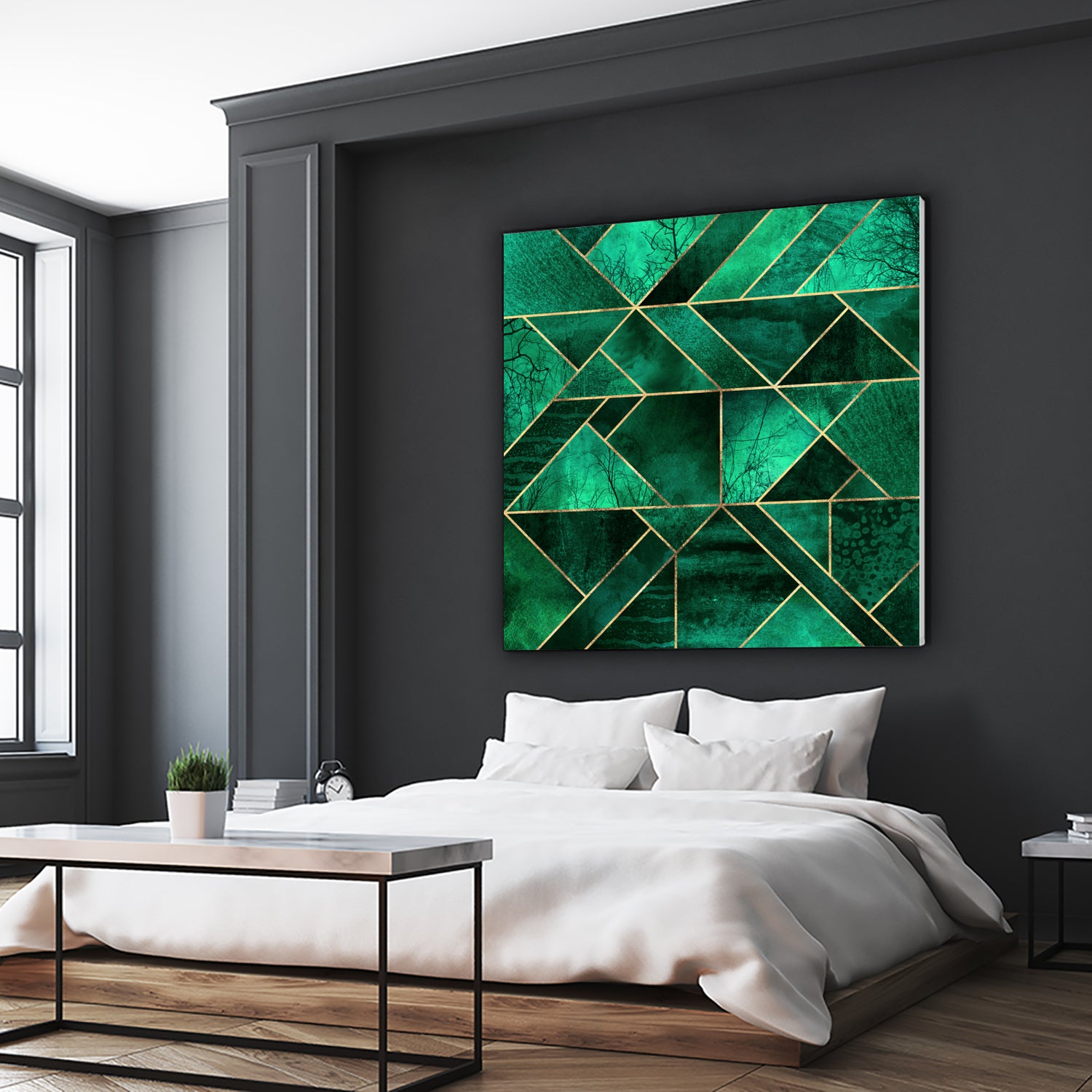 Abstract Nature - Emerald Green by Elisabeth Fredriksson on GIANT ART - green digital painting