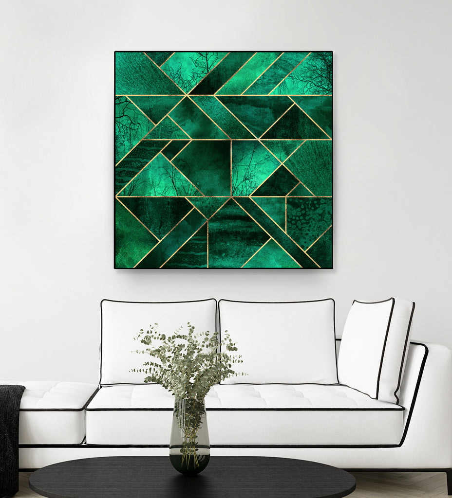 Abstract Nature - Emerald Green by Elisabeth Fredriksson on GIANT ART - green digital painting